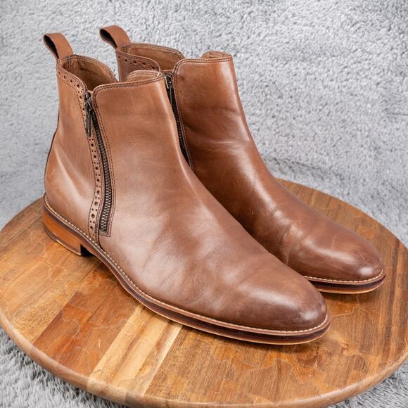 Johnston & Murphy Men's Conard Double-Zip Chelsea Boot Black 9 D - Picture 1 of 7